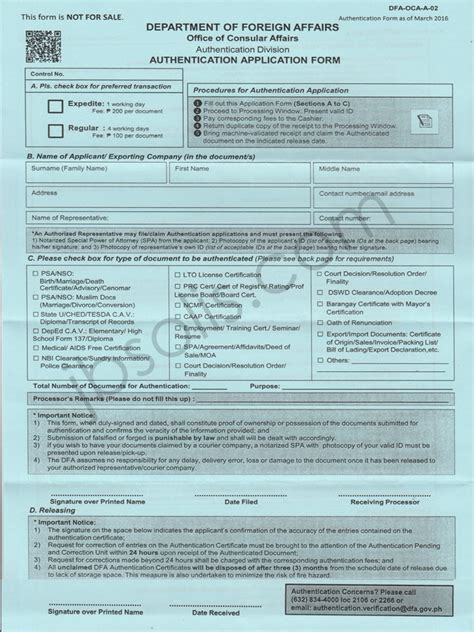 dfa oca aseana|Authentication Application Process .